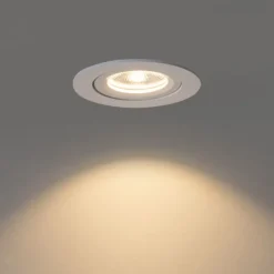 QAZQA Set van 6 moderne inbouwspots wit 8,2cm incl. LED IP54 ultra slim - Pupil