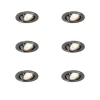 QAZQA Set van 6 moderne inbouwspots gunmetal GU10 50mm rond kantelbaar - Cisco