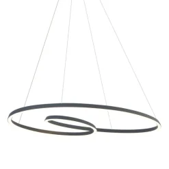 QAZQA Skandinavische Hängelampe schwarz 110cm inkl. LED 3-Stufen-Dimmbar - Circuit