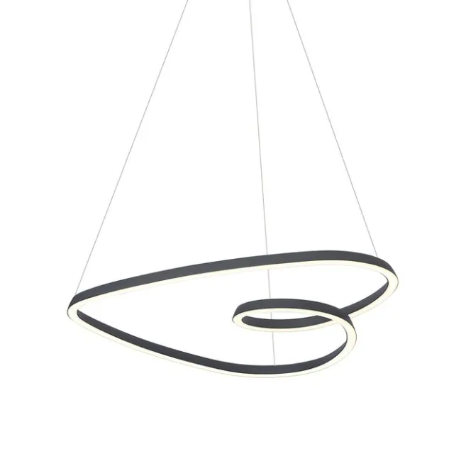 QAZQA Skandinavische Hängelampe schwarz 72cm inkl. LED 3-Stufen-Dimmbar - Circuit