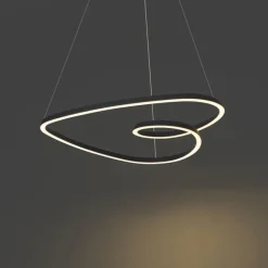 QAZQA Skandinavische Hängelampe schwarz 72cm inkl. LED 3-Stufen-Dimmbar - Circuit