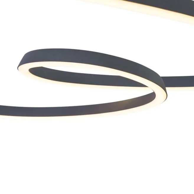 QAZQA Skandinavische Hängelampe schwarz 72cm inkl. LED 3-Stufen-Dimmbar - Circuit