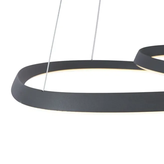 QAZQA Skandinavische Hängelampe schwarz 72cm inkl. LED 3-Stufen-Dimmbar - Circuit