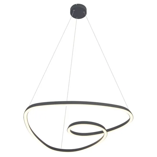 QAZQA Skandinavische Hängelampe schwarz 72cm inkl. LED 3-Stufen-Dimmbar - Circuit