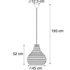 Kinder QAZQA Skandinavische Hängelampe weiß 45 cm - Lina Drop