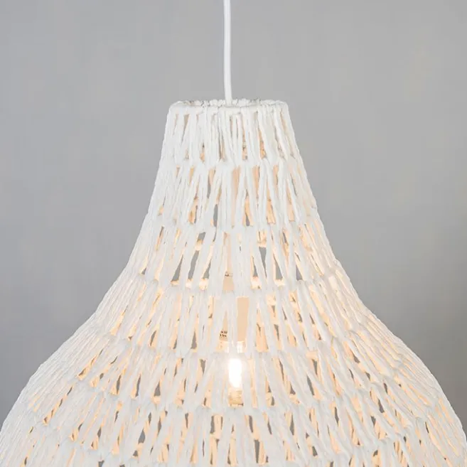 Kinder QAZQA Skandinavische Hängelampe weiß 45 cm - Lina Drop