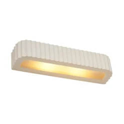 QAZQA Skandinavische Wandleuchte Beige Rechteckig 2-flammig - Plaster