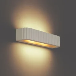 QAZQA Skandinavische Wandleuchte Beige Rechteckig 2-flammig - Plaster