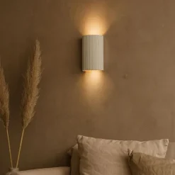 QAZQA Skandinavische Wandleuchte Beige Halbkreis 2-flammig - Plaster