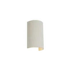 QAZQA Skandinavische Wandleuchte Beige Halbkreis 2-flammig - Plaster