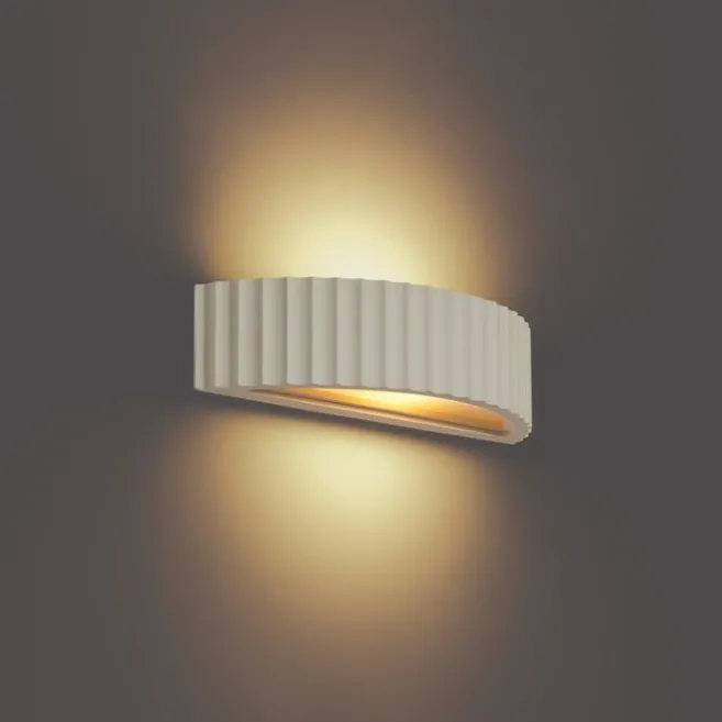 QAZQA Skandinavische Wandleuchte Beige Organic - Plaster