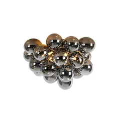 QAZQA Smart Deckenleuchte schwarz mit Rauchglas inkl. 6 Wifi G9 - Uvas