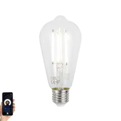 LUUMR Smart Dimmbare LED Glühbirnen E27 ST64 Klar 7W 806lm 2700-6500K