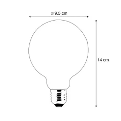 LUEDD Smart E27 dimmbar in Kelvin LED-Lampe G95 Rauch 4W 60 lm 1800-3000K