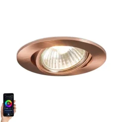 QAZQA Smart Einbaukupfer kippbar inkl. Wifi GU10 - Cisco