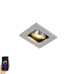 QAZQA Smart Einbau-Strahler Aluminium inkl. WiFi GU10 schwenkbar - Qure