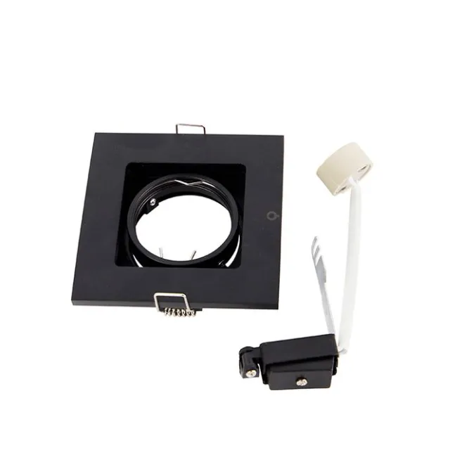 QAZQA Smart Einbaustrahler schwarz inkl. WiFi GU10 verstellbar - Qure