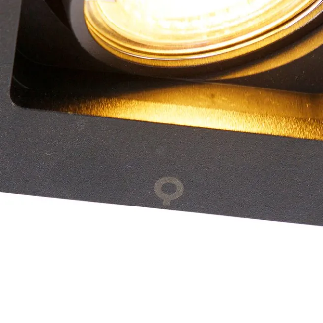 QAZQA Smart Einbaustrahler schwarz inkl. WiFi GU10 verstellbar - Qure