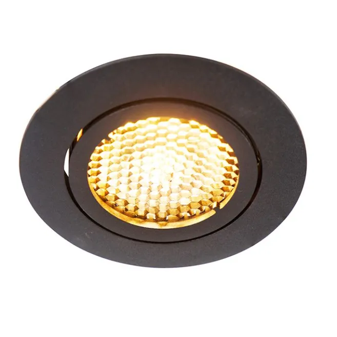 QAZQA Smart Einbaustrahler schwarz inkl. WiFi GU10 verstellbar - Ude Honey