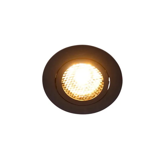 QAZQA Smart Einbaustrahler schwarz inkl. WiFi GU10 verstellbar - Ude Honey