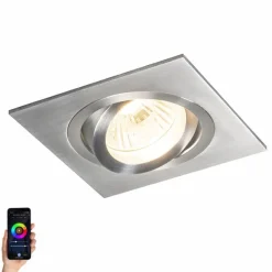 QAZQA Smart Einbaustrahler Stahl inkl. WiFi GU10 neigbar - Lock 1