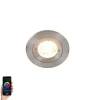 QAZQA Smart Einbaustrahler Stahl rund IP44 inkl. Wifi GU10 - Xena