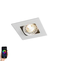 QAZQA Smart Einbaustrahler weiß inkl. WiFi GU10 neigbar - Artemis