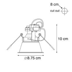 QAZQA Smart Einbaustrahler weiß inkl. WiFi GU10 verstellbar - Alu