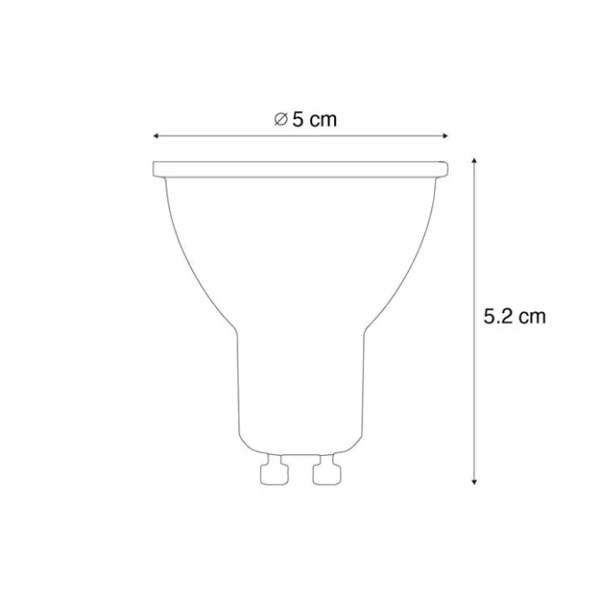LUEDD Smart GU10 50mm LED-Glühbirne Klar 4,7W 345 lm 2200-4000K
