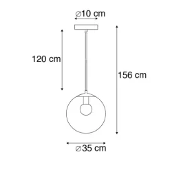 QAZQA Smart Hängelampe transparent 35 cm inkl. WiFi A60 - Pallon