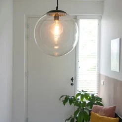 QAZQA Smart Hängelampe transparent 35 cm inkl. WiFi A60 - Pallon