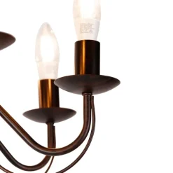 QAZQA Smart Kronleuchter Rostbraun 8 Lichter inkl. Wifi B35 - Giuseppe