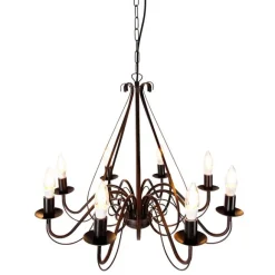 QAZQA Smart Kronleuchter Rostbraun 8 Lichter inkl. Wifi B35 - Giuseppe