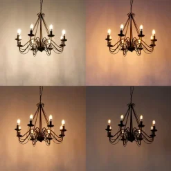 QAZQA Smart Kronleuchter Rostbraun 8 Lichter inkl. Wifi B35 - Giuseppe