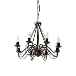 QAZQA Smart Kronleuchter Rostbraun 8 Lichter inkl. Wifi B35 - Giuseppe