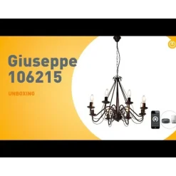 QAZQA Smart Kronleuchter Rostbraun 8 Lichter inkl. Wifi B35 - Giuseppe