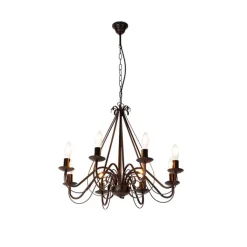 QAZQA Smart Kronleuchter Rostbraun 8 Lichter inkl. Wifi B35 - Giuseppe