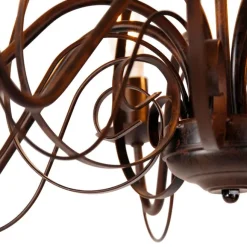 QAZQA Smart Kronleuchter Rostbraun 8 Lichter inkl. Wifi B35 - Giuseppe