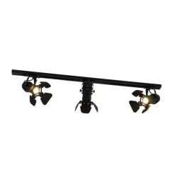 QAZQA Smart Rail System Schwarz 3 Lichter inkl. Wifi GU10 - Movie