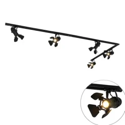 QAZQA Smart Rail System Schwarz 5 Lichter inkl. Wifi GU10 - Movie