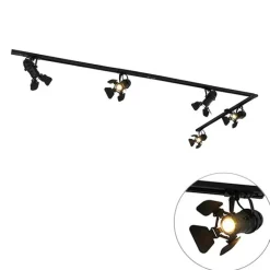 QAZQA Smart Rail System Schwarz 5 Lichter inkl. Wifi GU10 - Movie