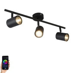 QAZQA Smart Spots schwarz neigbar inkl. WiFi GU10 - Jeana 3