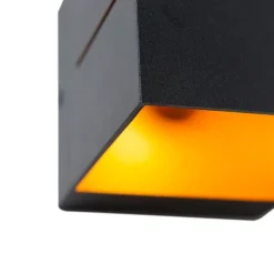 QAZQA Smart Wandleuchte schwarz mit Gold 9,7 cm inkl. WiFi G9 - Transfer Groove