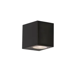 QAZQA Smarte Außenwandleuchte schwarz IP65 inkl. Wifi GU10 50mm - Baleno