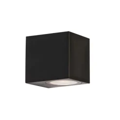 QAZQA Smarte Außenwandleuchte schwarz IP65 inkl. Wifi GU10 50mm - Baleno