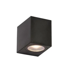 QAZQA Smarte Außenwandleuchte schwarz IP65 inkl. Wifi GU10 50mm - Baleno