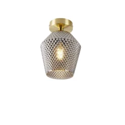 QAZQA Smarte Deckenleuchte aus Messing mit Rauchglas inkl. WiFi A60 - Karce