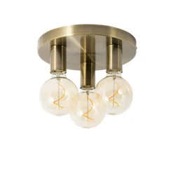 QAZQA Smarte Deckenleuchte Bronze Rund inkl. 3 Wifi G95 - Facil