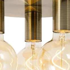 QAZQA Smarte Deckenleuchte Bronze Rund inkl. 3 Wifi G95 - Facil