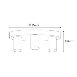 QAZQA Smarte Deckenleuchte Bronze Rund inkl. 3 Wifi G95 - Facil